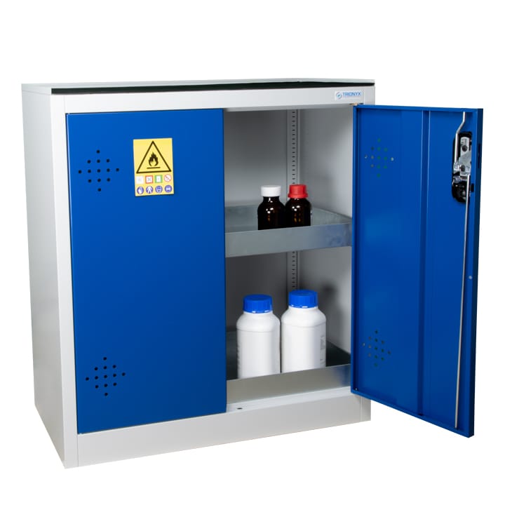 2- blue door working cover safety cabinet