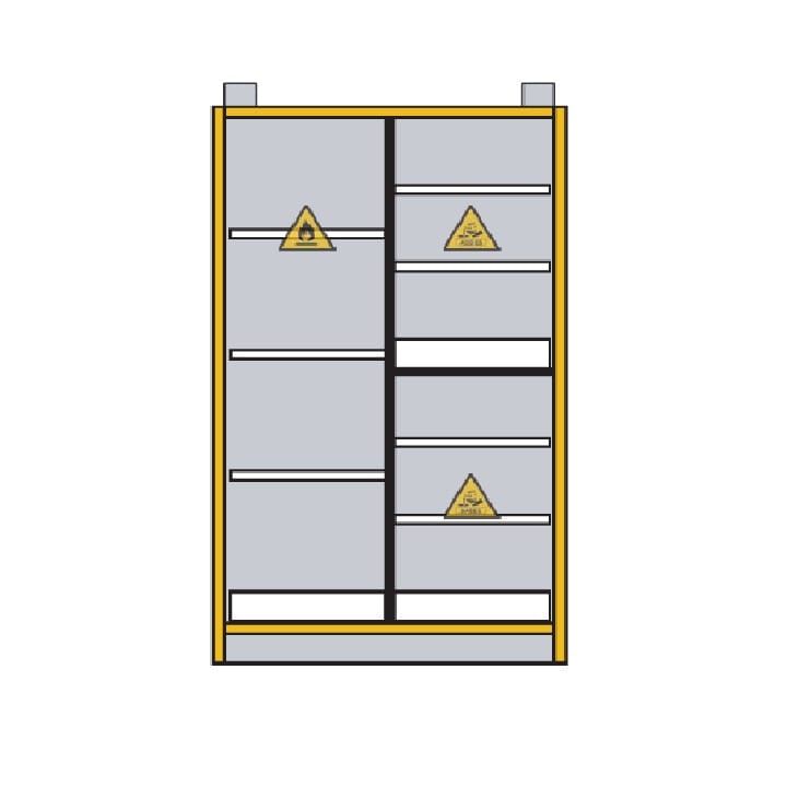 2- door tall safety cabinet Type 30 - 3 compartments