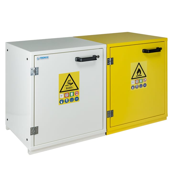 2- door underbench safety cabinet for bases and flammables