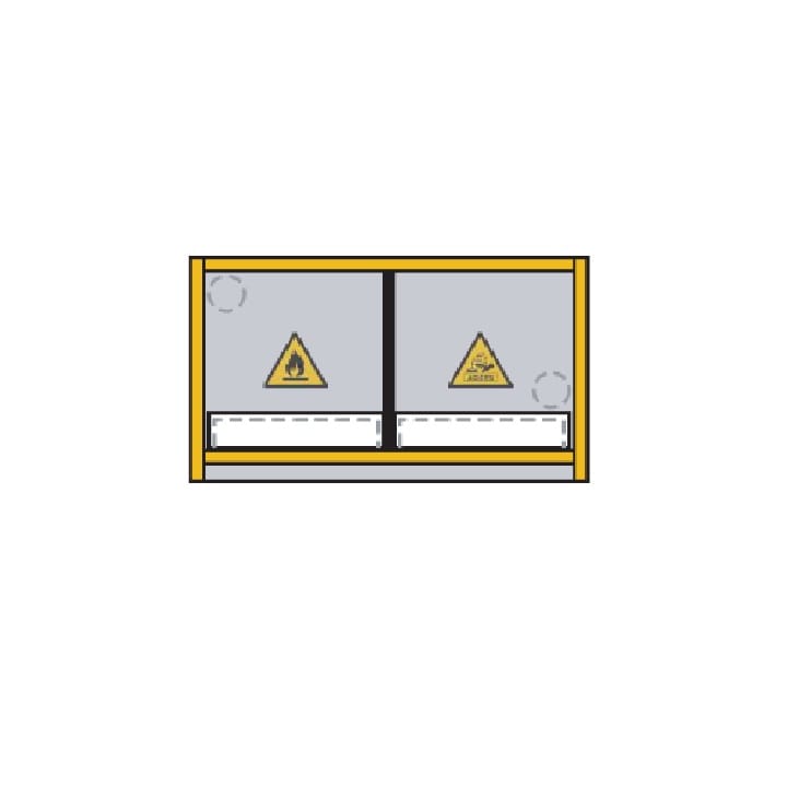2- door underbench safety cabinet type 30 - 2 compartments
