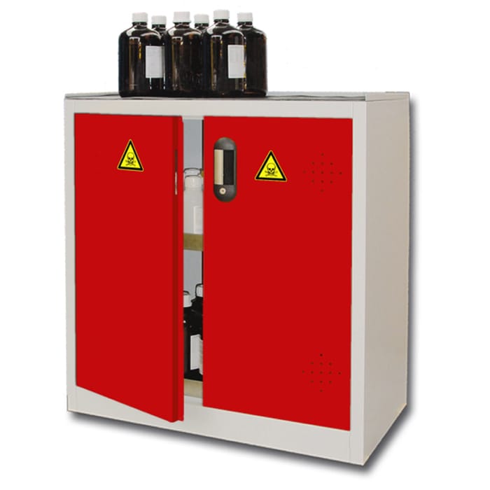 2- red door working cover safety cabinet