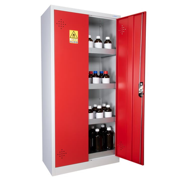 2- red door working cover safety cabinet