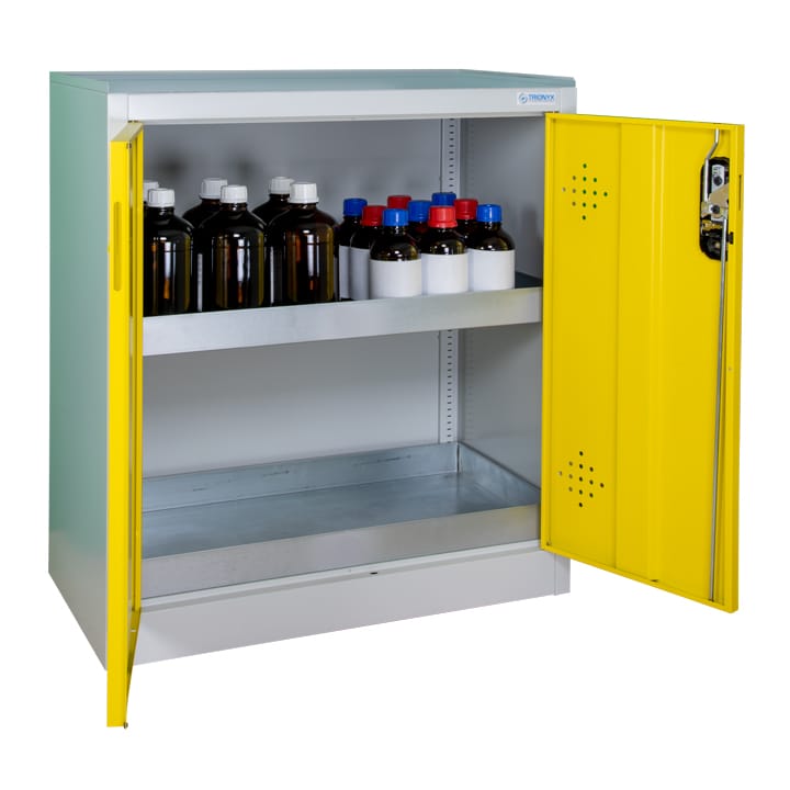 2- yellow door working cover safety cabinet