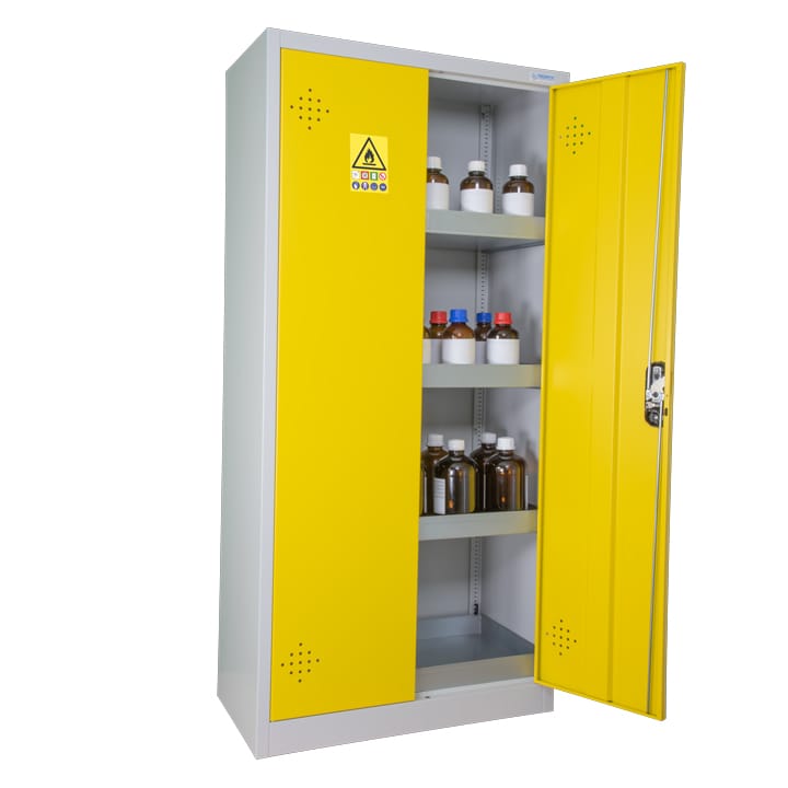 2- yellow door working cover safety cabinet