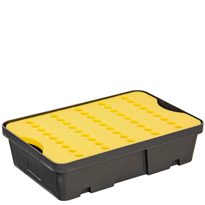 Containment sump built in black polyethylene + perforated cover plate - 20L