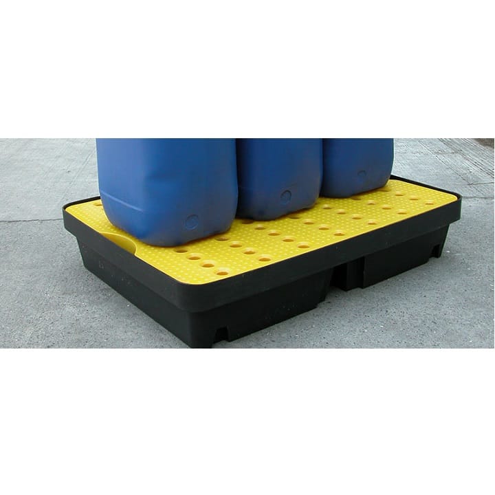 Containment sump built in black polyethylene + perforated cover plate - 40L