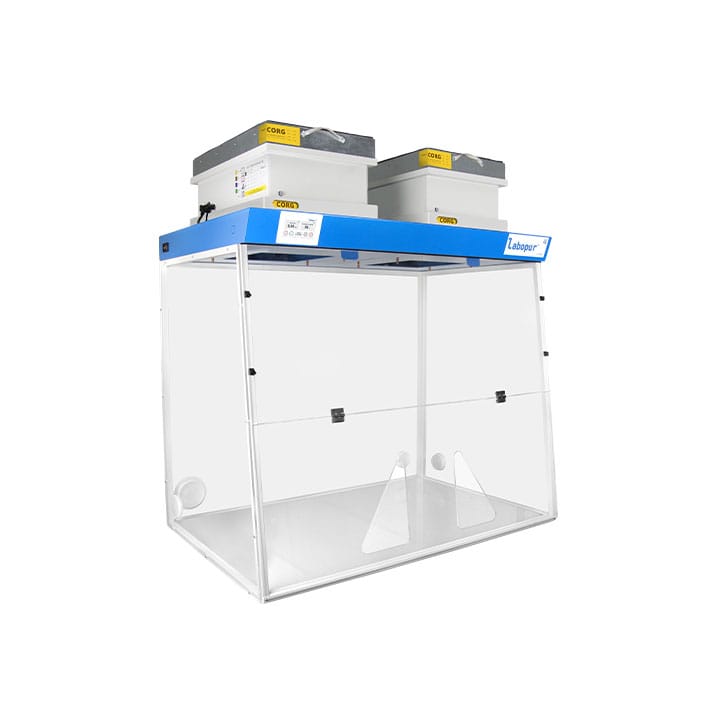 Ductless fume hood 1200 mm - 2 Modules - for liquid - two openings