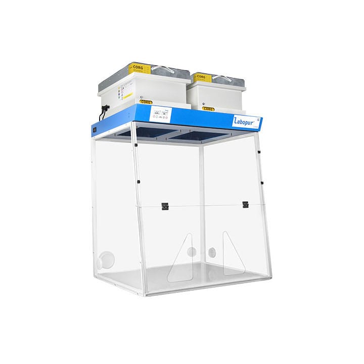Ductless fume hood 900 mm - 2 Modules - for liquid - two openings