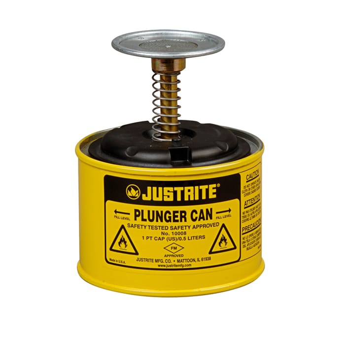 Plunger container built in galvanized steel - 1L