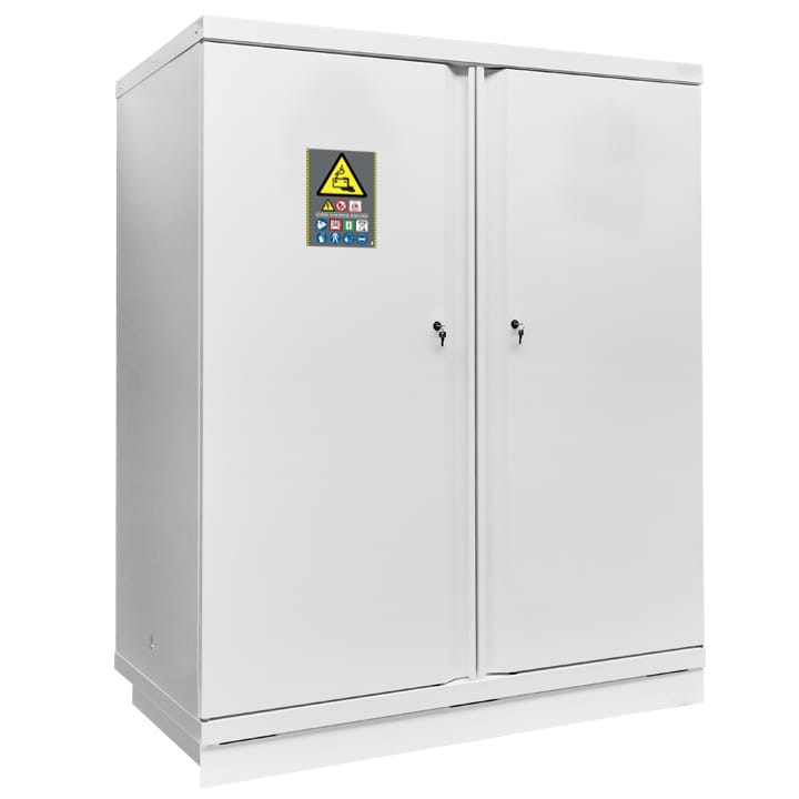 Safety cabinet for storing lithium-ion batteries