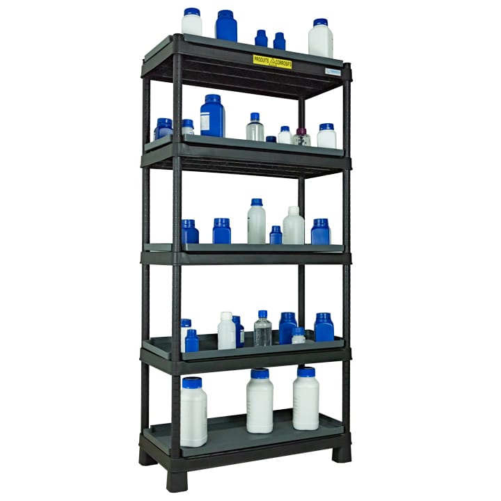 Safety shelving built in HDPE - 5 shelves