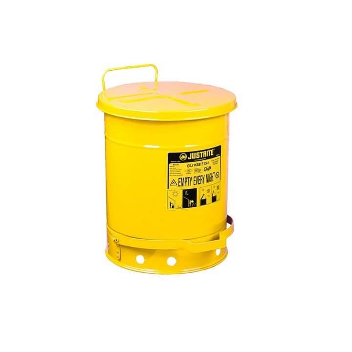 Yellow foot operated waste can - 80L