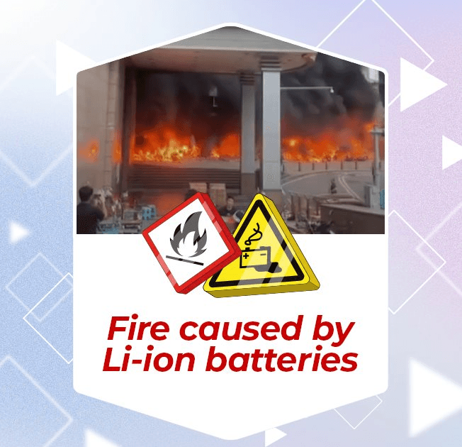 Fire caused by lithium bicycle batteries