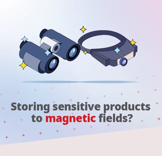 Storing sensitive products to magnetic fields