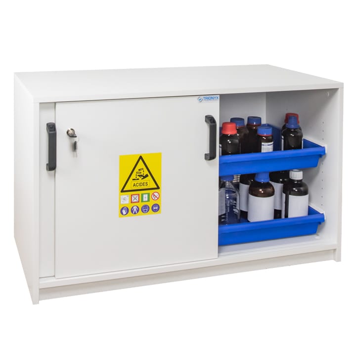 2- door tall melamine safety cabinet for acids and bases