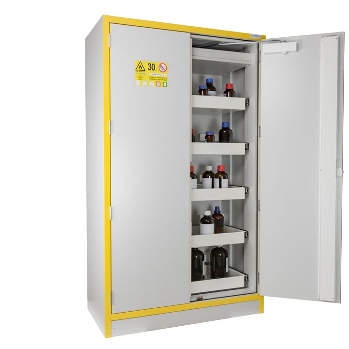 2- door tall safety cabinet Type 30 with 5 sliding drawers