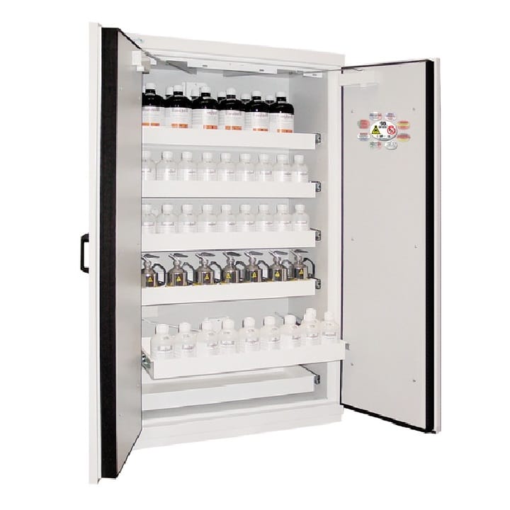 2- door tall safety cabinet Type 90 with 5 sliding drawers