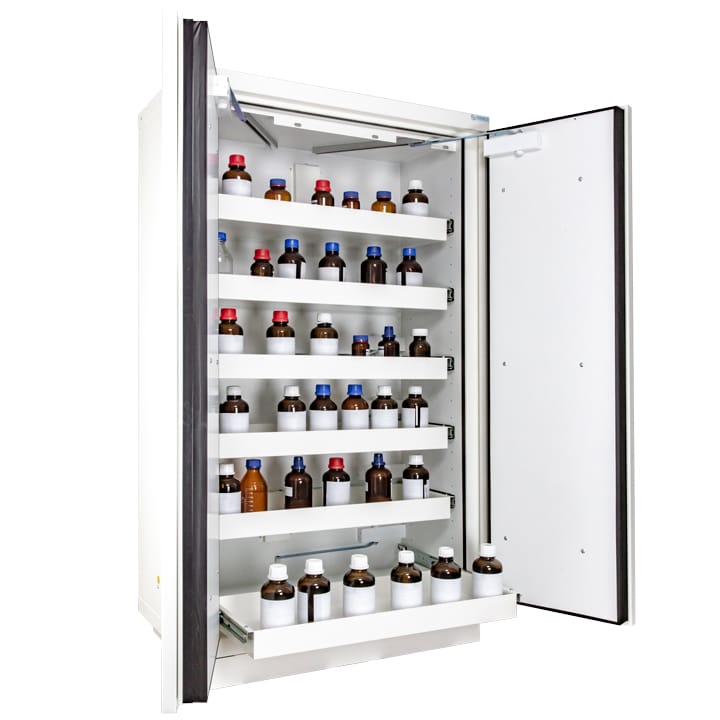 2- door tall safety cabinet Type 90 with 6 sliding drawers