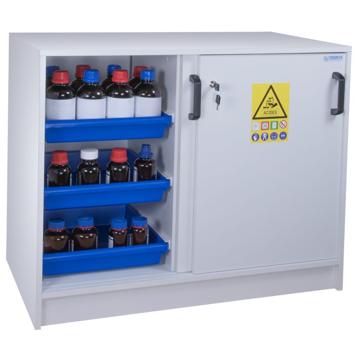 2- door working cover melamine safety cabinet for acids and bases