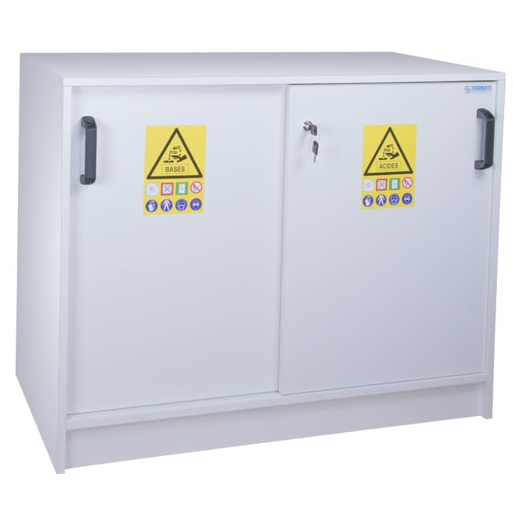 2- door working cover PVC safety cabinet for acids and bases