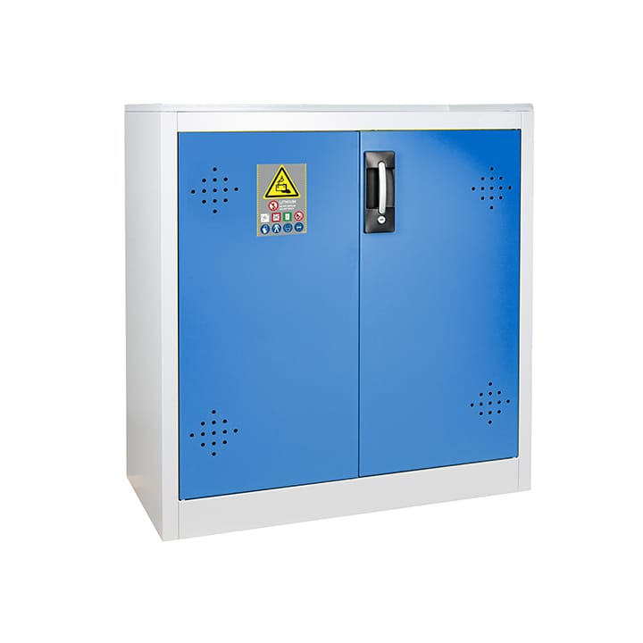2 doors counter cabinet for storing and recharging lithium batteries