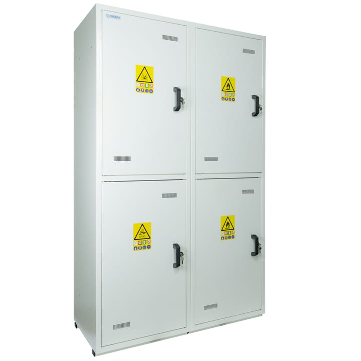 4- door tall safety cabinet - 4 compartments, including PVC equipments for acids