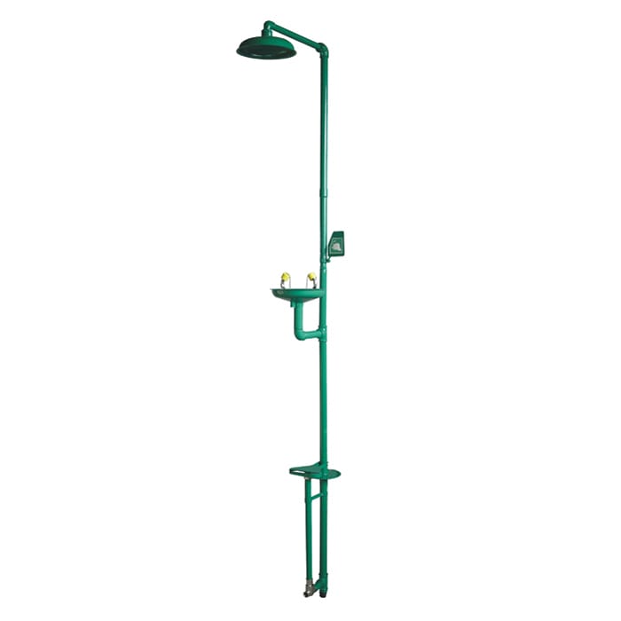 Combination shower eyewasher for outdoor use