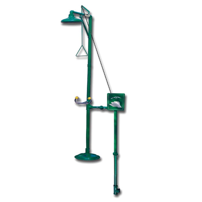 Combination shower eyewasher for outdoor use
