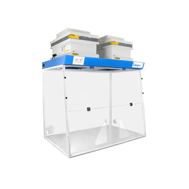 Ductless fume hood 1200 mm - 2 Modules - for clean room - two openings