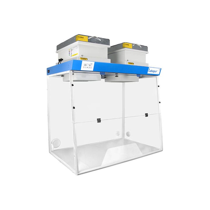 Ductless fume hood 1200 mm - 2 Modules - for liquid & powder - one opening