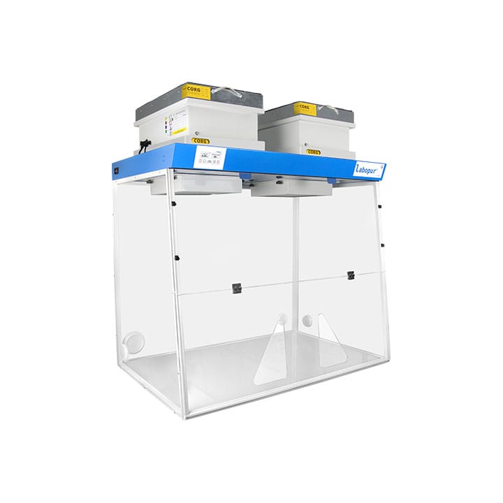 Ductless fume hood 1200 mm - 2 Modules - for liquid & powder - two openings