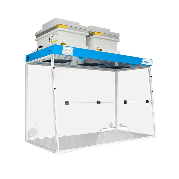 Ductless fume hood 1500 mm - 2 modules - for clean room - one opening