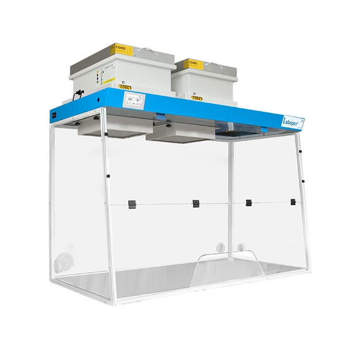 Ductless fume hood 1500 mm - 2 modules - for liquid & powder - one opening