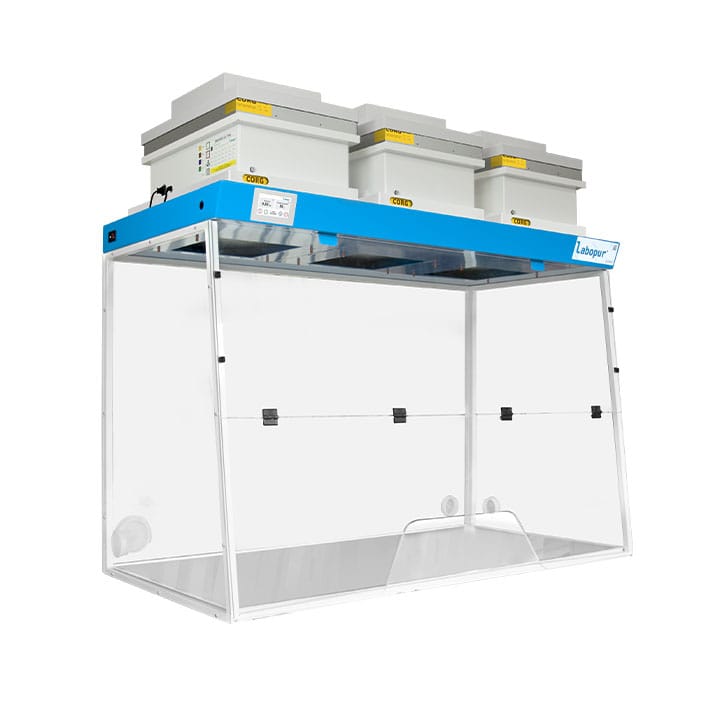 Ductless fume hood 1500 mm - 3 modules - for clean room - one opening