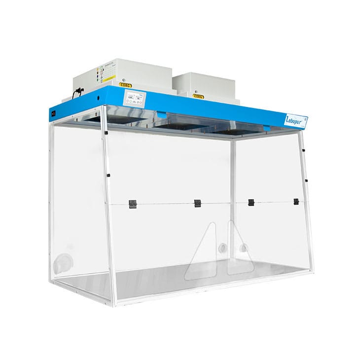 Ductless fume hood LABOPUR H15 + 2 filtration module + 2-Hand Passage