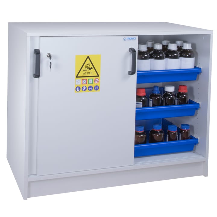 Eco-designed safety cabinet for acids and bases - 2 sliding door counter