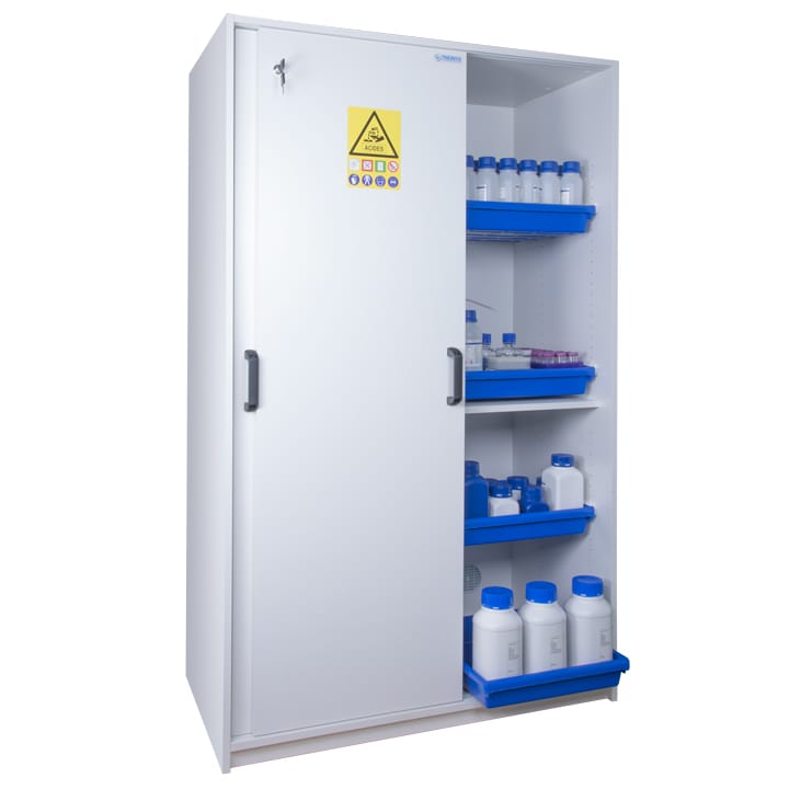 Eco-designed safety cabinet for acids and bases - High 2 sliding doors
