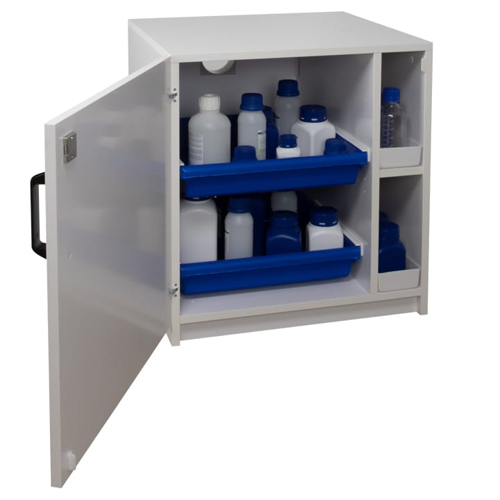 Eco-designed safety cabinet for acids and bases - low 1 hinged door