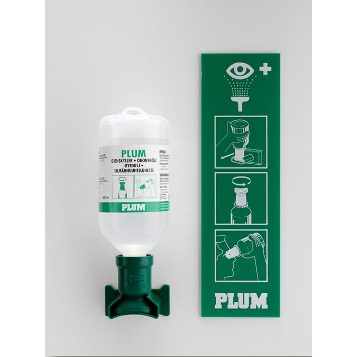 Eye-wash station with 1x 500 mL of sterile sodium chloride solution