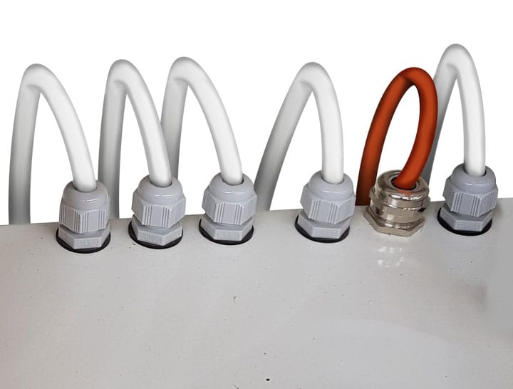 Internal cable duct at the top