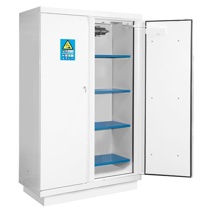 Safety cabinet 90 min lithium batteries 2 doors + 1 fire extinguisher EX200LI + 4 shelves E35LI