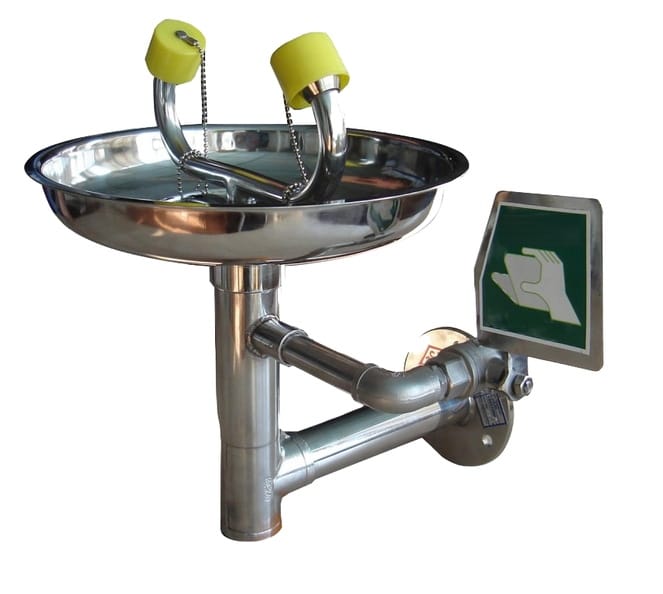 Safety eye-washer - wall mounted for indoor use