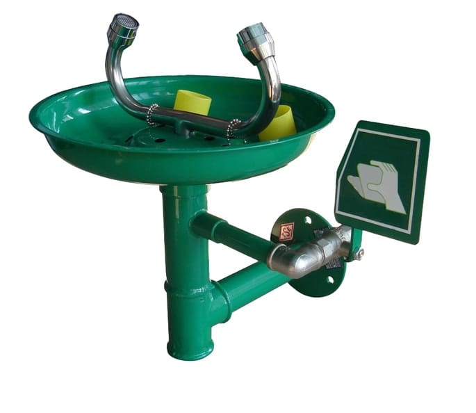 Safety eye-washer - wall mounted for indoor use