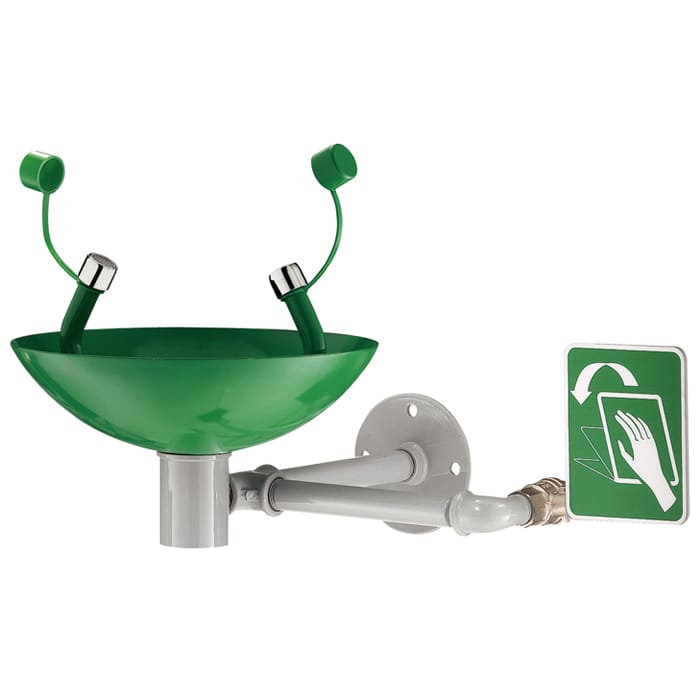 Safety eye-washer - wall mounted for indoor use