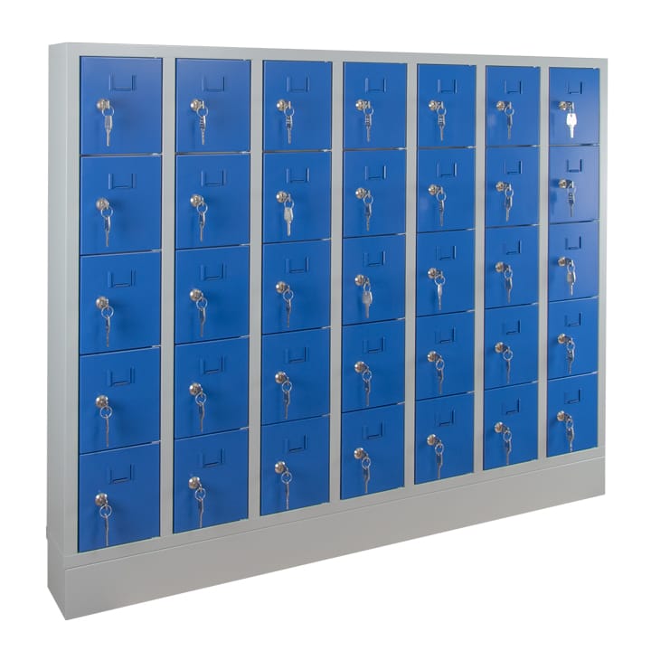 Secured cabinet with 20 individual lockers