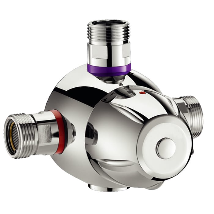 Thermostatic mixing valve for safety shower and combination unit